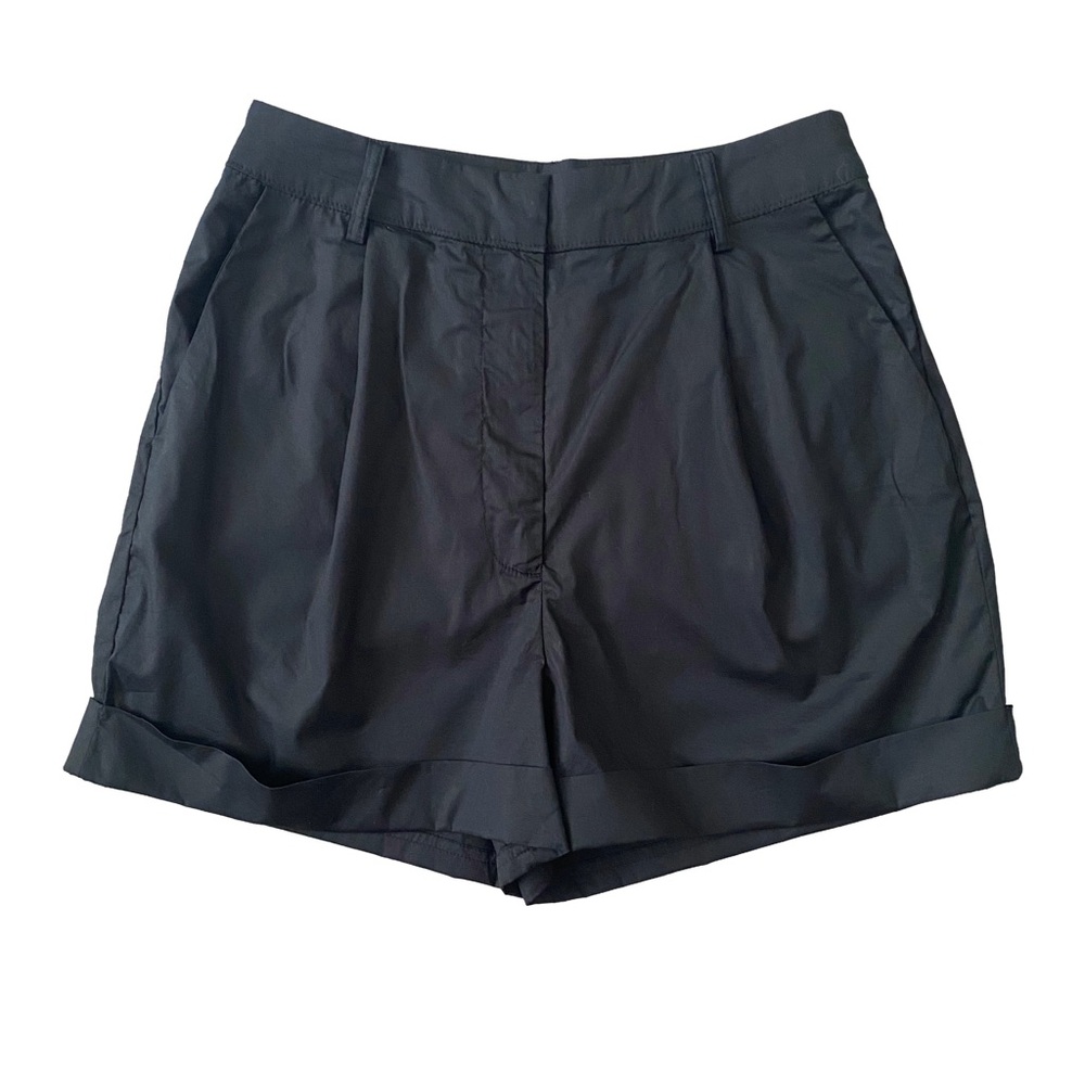 JASON WU Black Pleated  High Rise Shorts Size Small